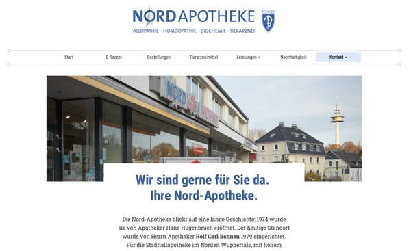 Screenshot der Website Nord-Apotheke